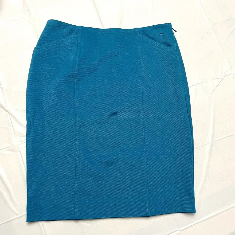 Cabi 3220 Turquoise Blue Stretch Sigourney Pencil Skirt Size 4 *NWT